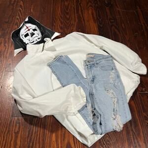 Levi's 721 High Rise Skinny Jeans Light Blue Distressed Ripped Y2K Grunge 25